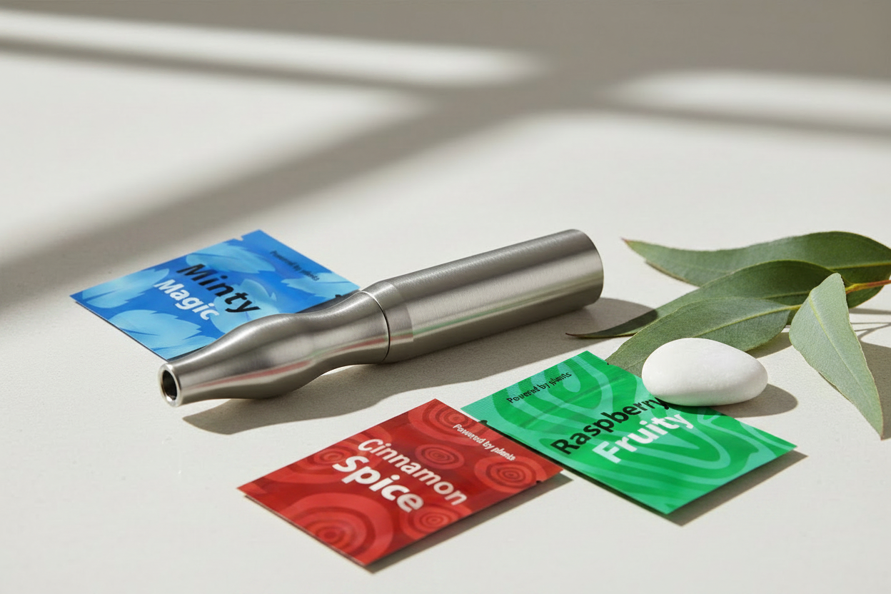 Inhalateur en métal et trois goûts