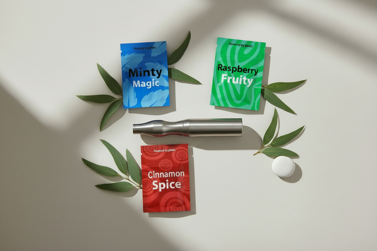 Inhalateur en métal et trois goûts