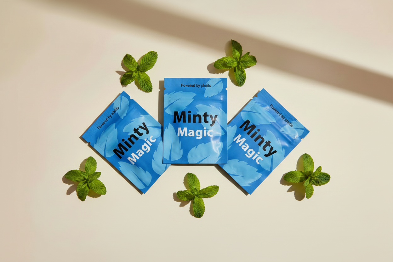 Minty Magic éventail fond beige